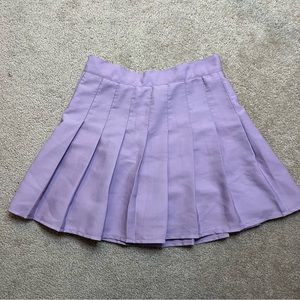 Lavender Pleated Mini Skirt